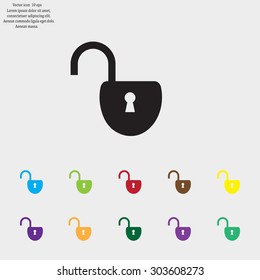 Easy open lock icon