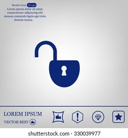 Easy open lock icon