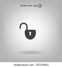 Easy open lock icon