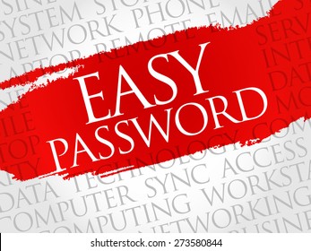 Easy Password word cloud concept
