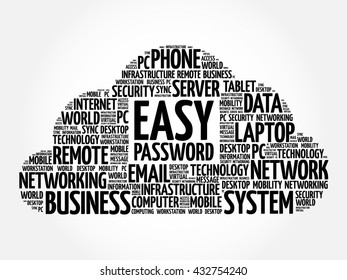 Easy Password word cloud concept
