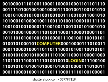 easy passwords on black and white binary code background