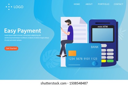 easy payment, landing page vector illustration concept