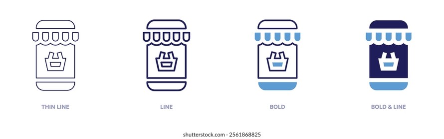 Easy payments icon in 4 different styles. Thin Line, Line, Bold, and Bold Line. Duotone style. Editable stroke.