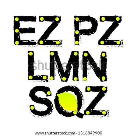 Easy peasy lemon squeezy 
abbreviation (ez pz lmn sqz) vector eps10 illustration isolated on white. Suitable for printing on a t-shirt. - Vector