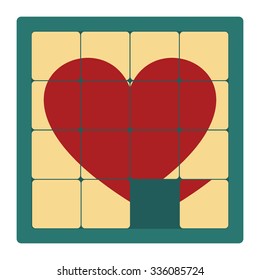 'Easy Peasy'. Vector illustration of a puzzle heart symbolizing 'easy'
- Illustrator 8 and global color. Easy edit.