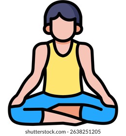 Easy Pose Icon Lineal Color Vector Illustration
