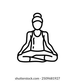 Easy Pose Outline Icon, Vector illustration