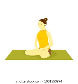 Easy Pose Yoga Meditation Illustration