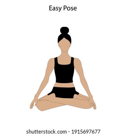 Sencillo entrenamiento de yoga Pose en el fondo blanco. Ilustración del vector