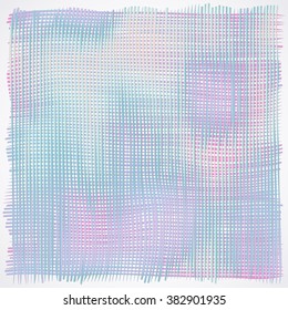 Easy purple, blue and white color texture for backgrounds. Multicolored intertwined perpendicular lines. Vector illustration.