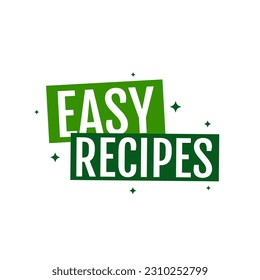 Easy recipes foods meals icon label sign design vector