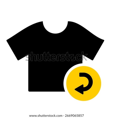 Easy return icon for clothing business. Easy return t-shirt symbol flat design simple modern vector illustration editable EPS