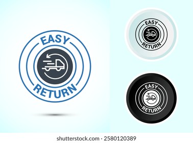 Easy return icon design illustration, Easy return label for product packaging