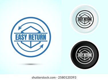 Easy return icon design illustration, Easy return label for product packaging