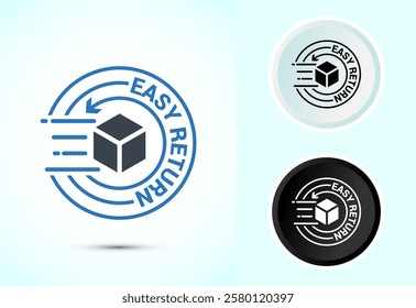 Easy return icon design illustration, Easy return label for product packaging