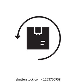 easy return icon vector design. glyph style