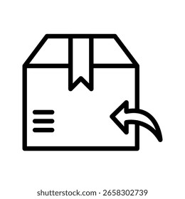 Icono de línea de retorno fácil, Vector, píxel perfecto, archivo ilustrador 