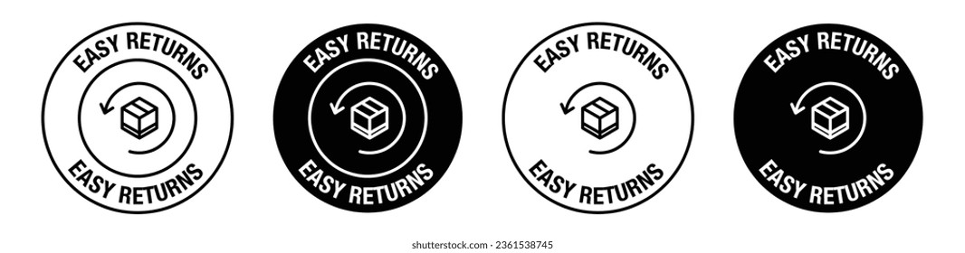 Easy Return vector symbol in black color