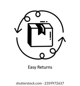 Easy Returns doodle Icon Design illustration. Logistics and Delivery Symbol on White background EPS 10 File