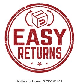 Easy returns grunge rubber stamp on white background, vector illustration