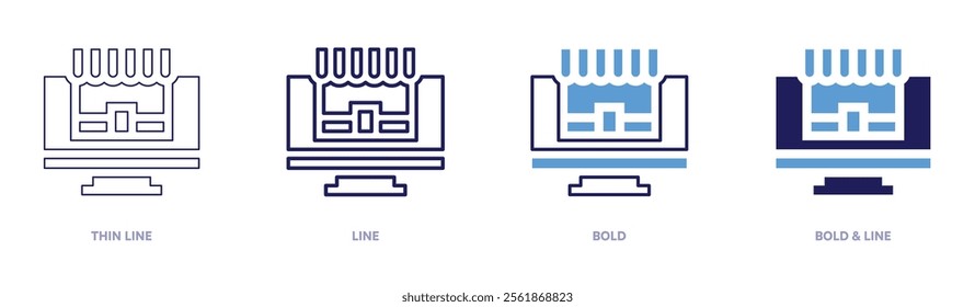 Easy returns icon in 4 different styles. Thin Line, Line, Bold, and Bold Line. Duotone style. Editable stroke.