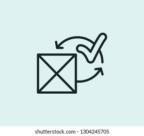 Easy returns icon line isolated on clean background. Easy returns icon concept drawing icon line in modern style. Vector illustration for your web mobile logo app UI design.