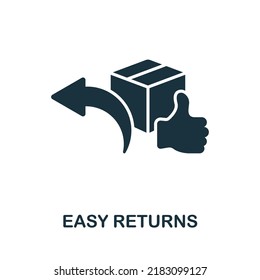 Easy Returns icon. Monochrome simple line Retail icon for templates, web design and infographics