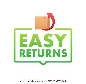 Easy Returns sign, label. Delivery service. Vector stock illustration.