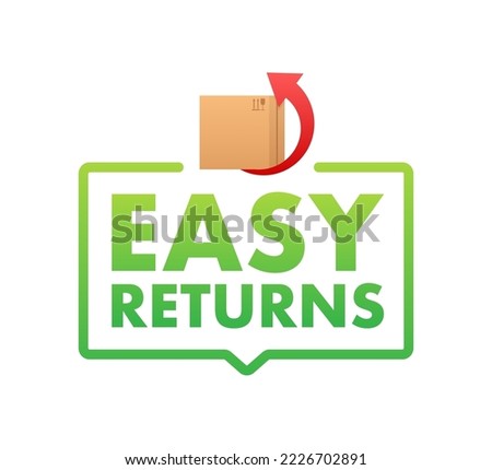 Easy Returns sign, label. Delivery service. Vector stock illustration.
