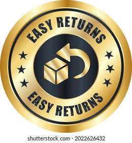 Easy Returns vector logo. trust badges. easy returns icons