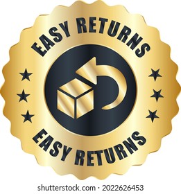 Easy Returns vector logo. trust badges. easy returns icons