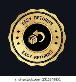 Easy Returns vector logo. trust badges. easy returns icons, 