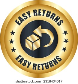 Easy Returns vector logo. trust badges. easy returns icons, 