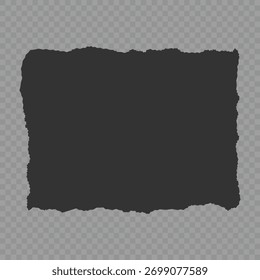 Einfach wiederzuverwenden. Papiervektor zerrissen. Realistische Papierstücke für die Gestaltung von Plakaten, Karten, Webdesign, Collagen. Papierstreifen gerissen. Zuschnitte mit ungleichmäßig strukturierten Kanten. Reißblatt Stücke schwarze Packung.