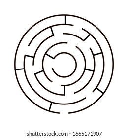 Easy Round Maze On A White Background