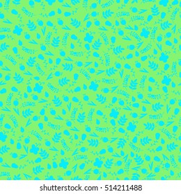 easy ryasnyi green background of small silhouettes of spring flowers