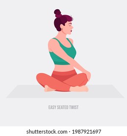 88 Seated twist yoga Stock Illustrations, Images & Vectors | Shutterstock