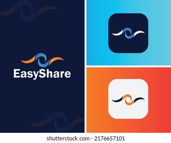 Diseño de logotipo para uso compartido sencillo, plantilla de diseño de logotipo personalizado minimalista moderno