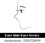 Easy Side Face Vector Creative Concept: Simplicity Meets Grace 