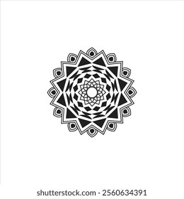 Easy and Simple Mandala Black and White Circle Mandala Coloring Pages.