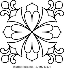 easy and simple mandala for coloring book, easy mandala 158
