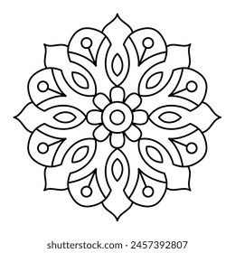 easy and simple mandala design for coloring book, yoga logo design
