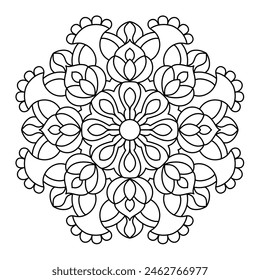 easy and simple mandala design for coloring book, yoga logo design, easy mandala art for tattoo design
