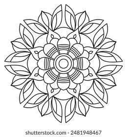 easy and simple mandala design for coloring book, tattoo and henna design, creative mandala art, mandala design for adults coloring book
