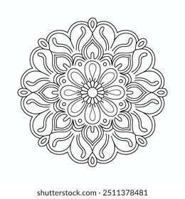 Easy and Simple mandala design for coloring. beautiful mandala art for coloring book, mandala design, Vector mandala pattern design with hand drawn.