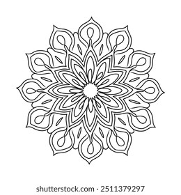 Easy and Simple mandala design for coloring. beautiful mandala art for coloring book, mandala design, Vector mandala pattern design with hand drawn.