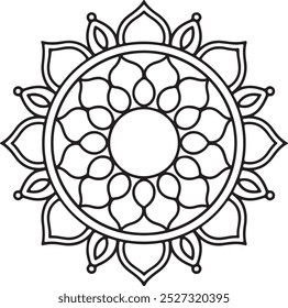 Mandala fácil y simple diseño de mandala para colorear página de libro. 