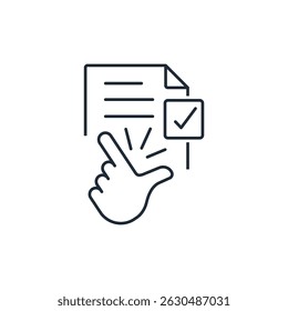 Easy, simple paperwork.Vector linear icon illustration isolated on white background.