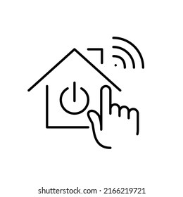 Sistema de control de la casa inteligente y sencillo. Icono de línea de trazo de píxeles perfecto, modificable